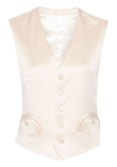 Ecru Novalis Feral satin gilet Blazé Milano - women